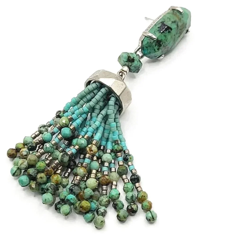 Kendra Scott Dove Statement Earrings in African Turquoise NWOT